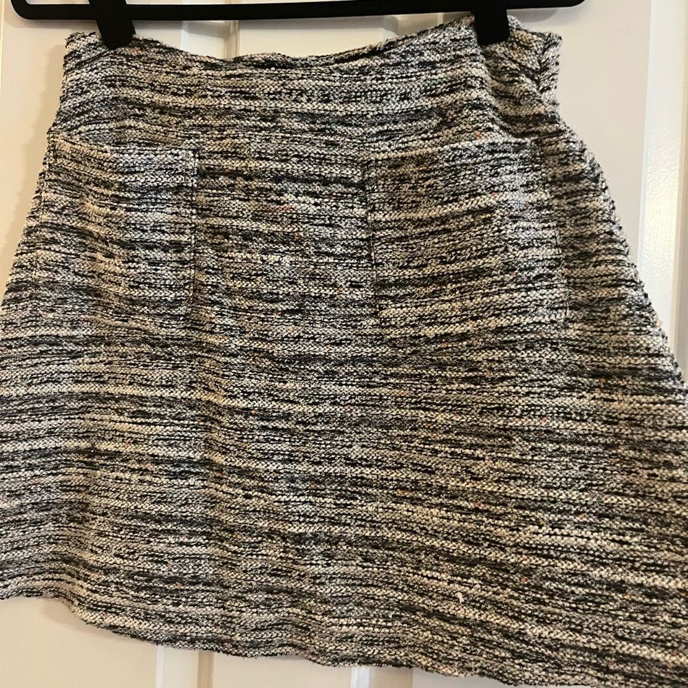 Chic Tweed A-Line Skirt - Black and White